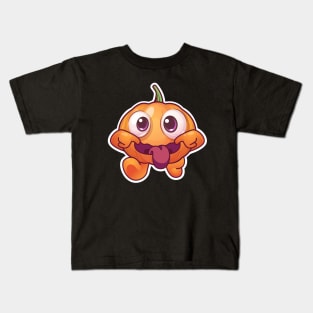 Halloween cheeky Jack-O-Lantern (on dark colors) Kids T-Shirt